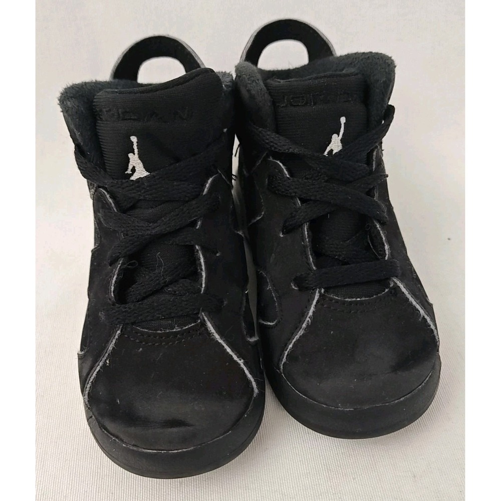 Nike Air Jordan 6 DX6179-001‎ Black Shoes Sneakers Boys Toddler Size 8C 2022